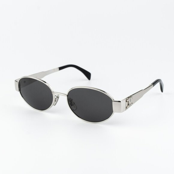 Celine TRIOMPHE Men Sunglasses Palladium Silver Smoke Square Metal CL40235U 16A - Picture 1 of 16